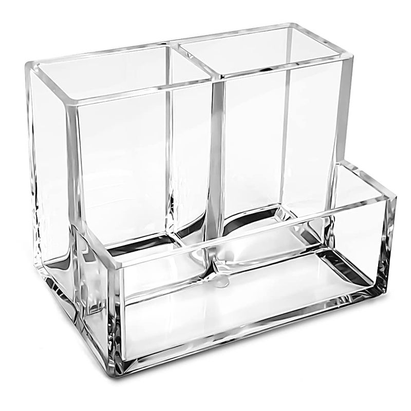 KiDEPOCH Pen Holder, Clear Acrylic Pen Holder for Desk, Makeup Brush Storage Organizer, Modern Desk Organizer for School, Home and Office. - Image 1